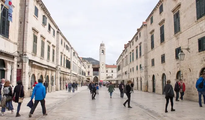 La calle principal de Stari Grad, Dubrovnik, Croacia