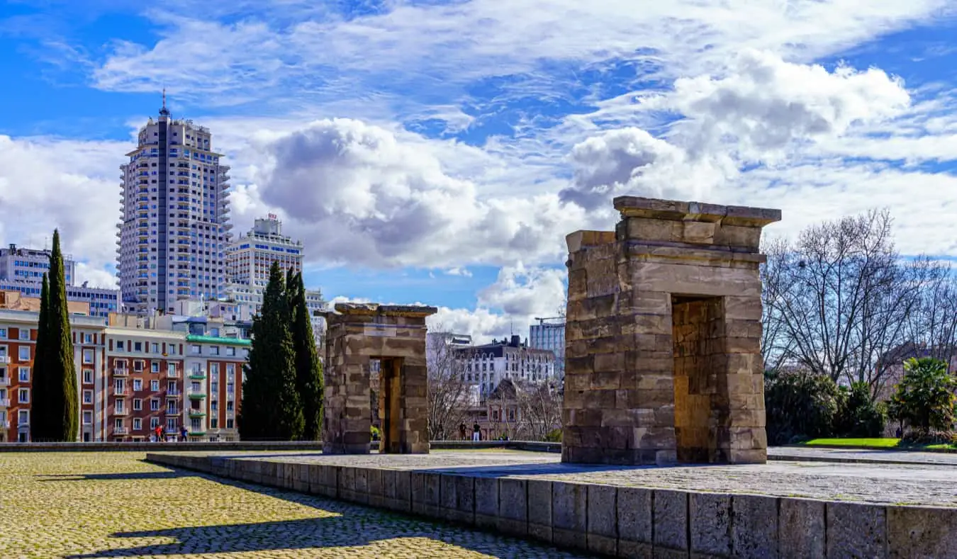 Debod ősi temploma Madridban, Spanyolországban