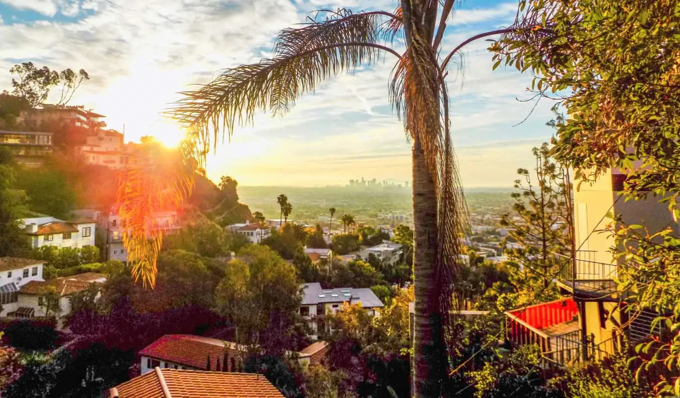 Pohľad s výhľadom na West Hollywood v Los Angeles, USA