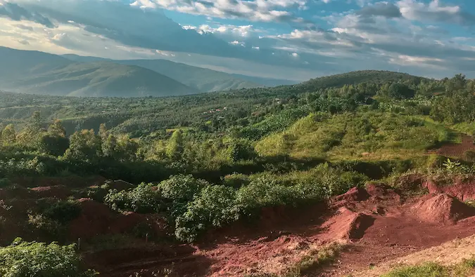 Utsikt over åsene i Kigali