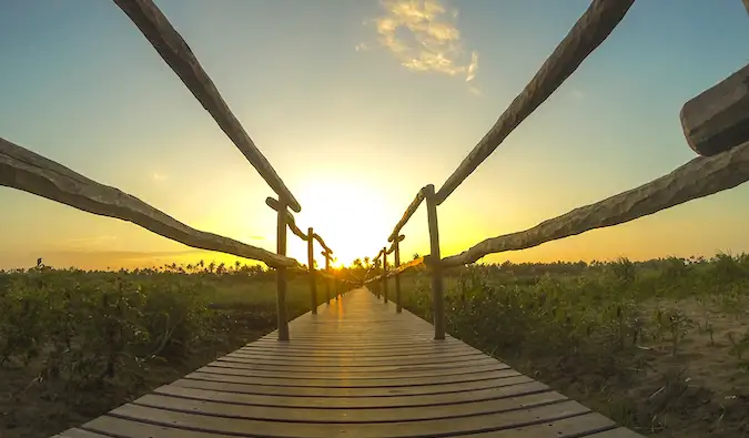 Una delle splendide viste sulla costa del Mozambico al tramonto