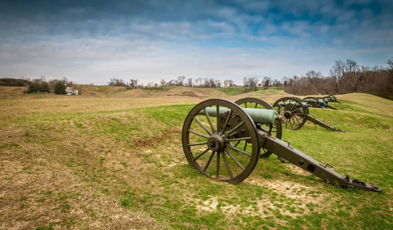 Alte Kanonen außerhalb von Vicksburg, USA