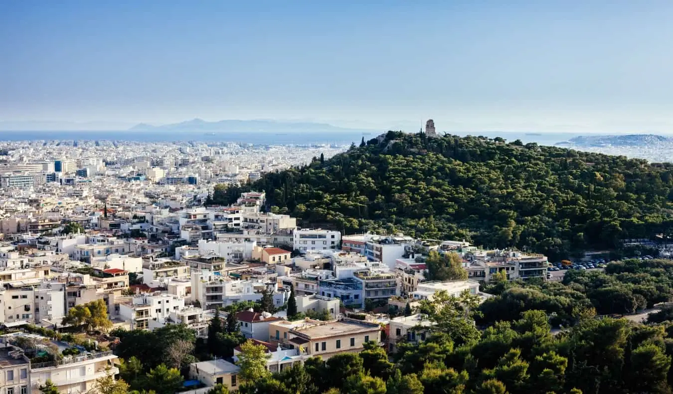 Paisaje urbano de Atenas, Grecia.