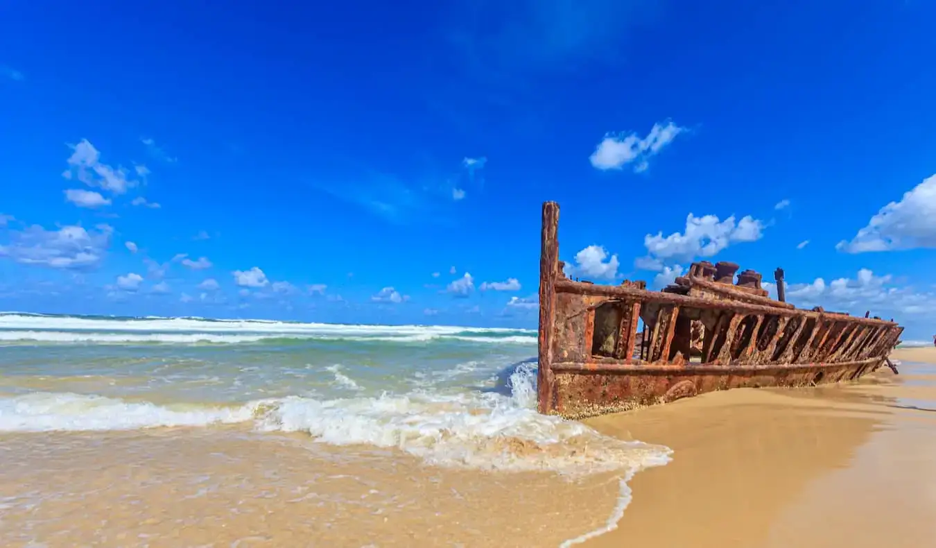 El famoso naufragio en la playa de la isla Fraser en Australia