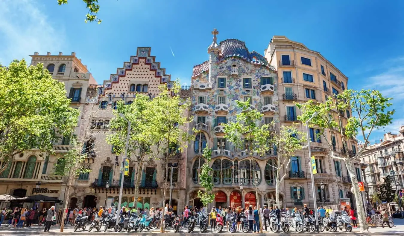 Omituisesti suunniteltu Casa Batlló Barcelonassa, Espanjassa