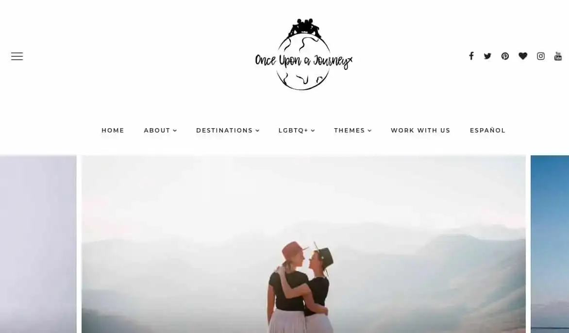 Screenshot ng website ng Once Upon A Journey