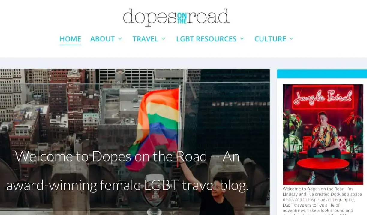 Captura de tela do site Dopes on the Road