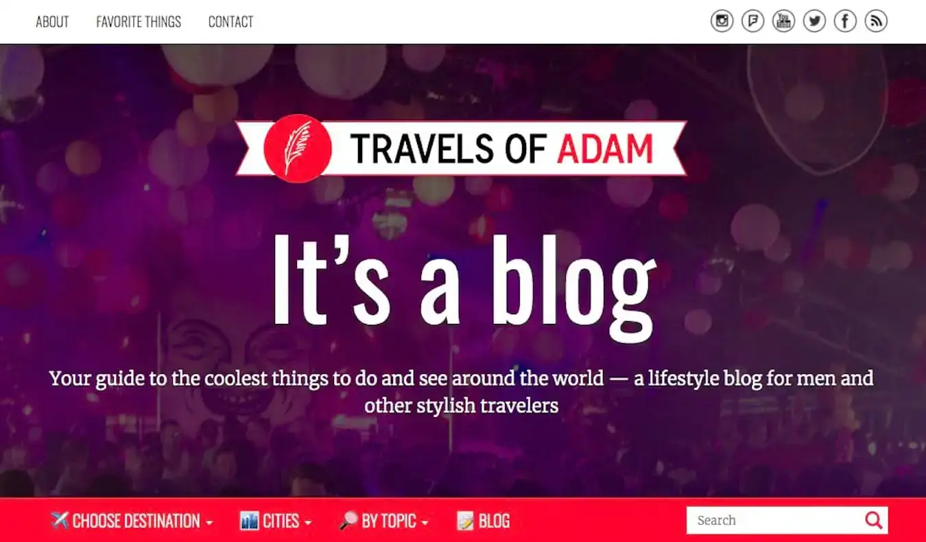 Homepage des Reiseblogs Travels of Adam