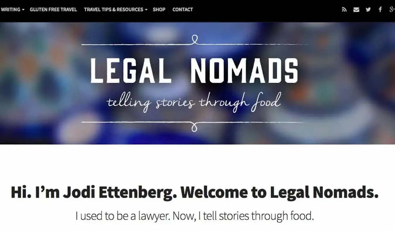 skjermbilde for legal nomads-bloggen