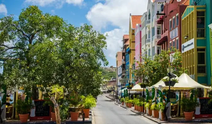 Bunte Gebäude in Curacao