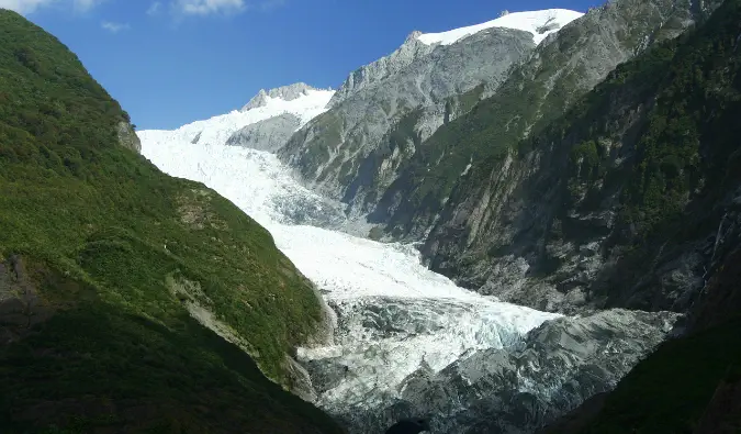 Ein riesiger Gletscher in Franz Josef, Neuseeland