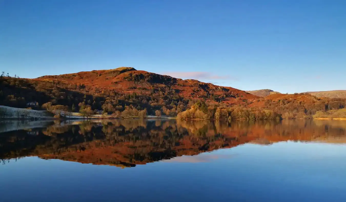 Glatt vann i det pittoreske Lake District i England