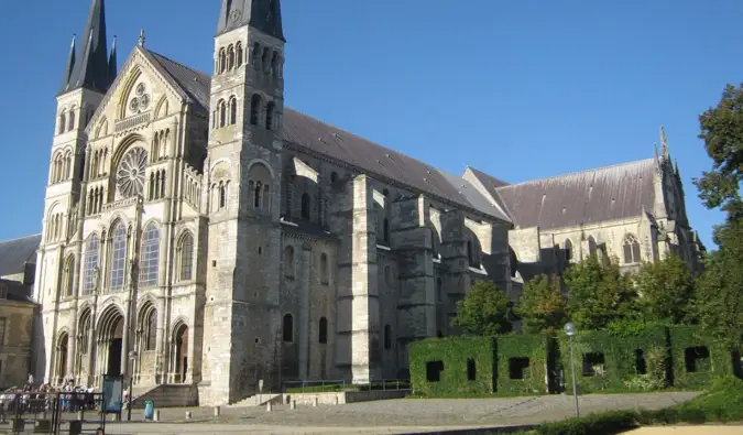 Die berühmte UNESCO-Weltkulturerbe-Kathedrale in Reims, Frankreich