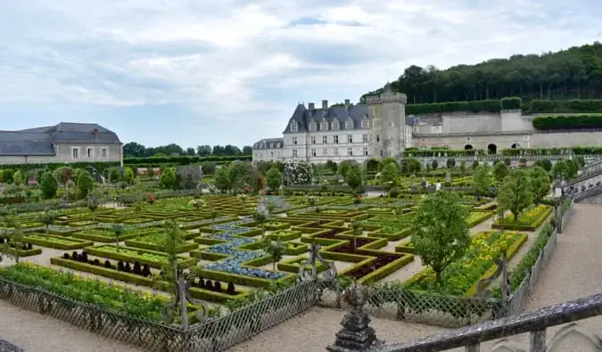 De tuinen van het Villandry-kasteel in Frankrijk