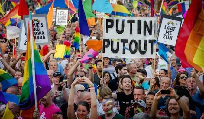 LGBT-protester i Rusland