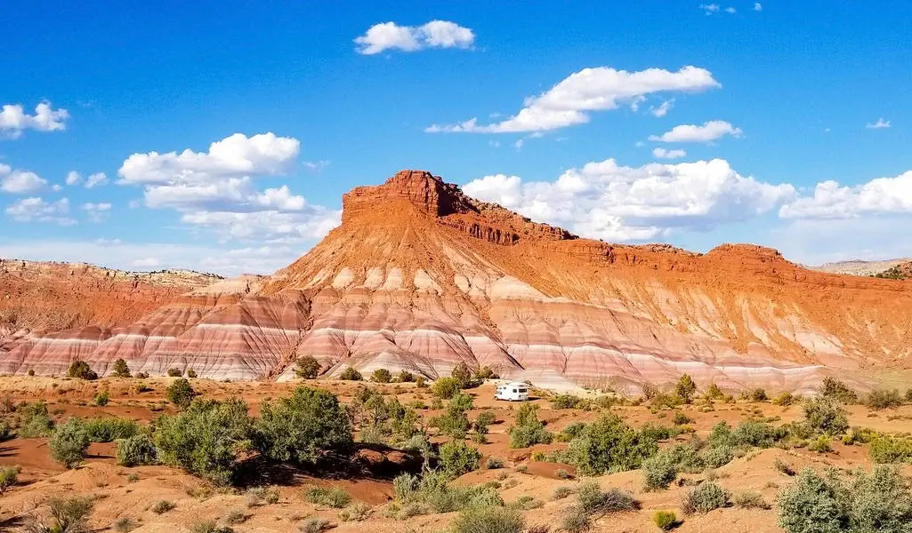 Mike og Anne fra HoneyTrek boondocking i Pariah Canyon, USA