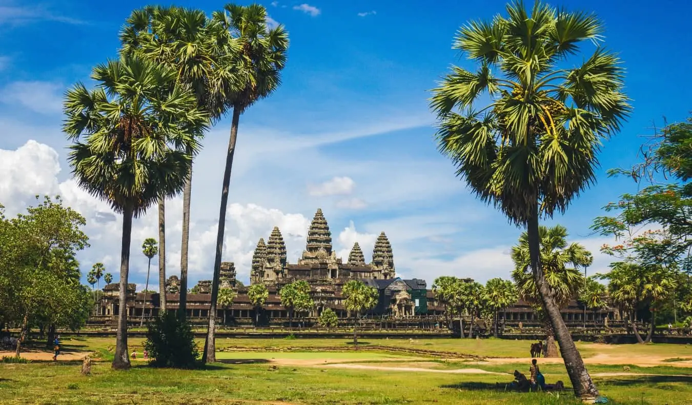 Ikooniline Angkor Wati arheoloogiline ala Tais