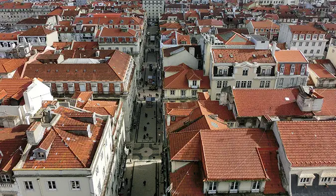 lisbon bồ đào nha nhìn từ trên không