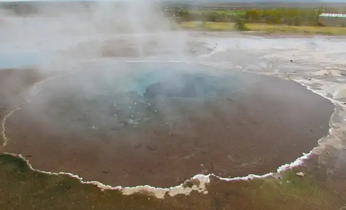 Les piscines de sofre gegantines a Geysir, això no