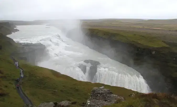 Gullfoss! Dit maakt deel uit van de Gouden Cirkel en is een van de grootste watervallen van IJsland