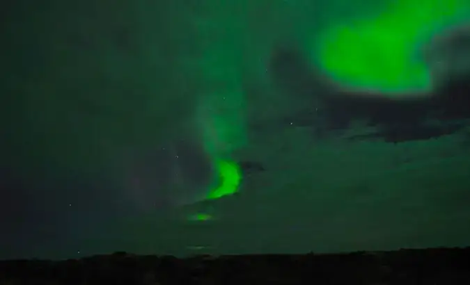 Utroligt magisk foto af nordlyset set fra Island