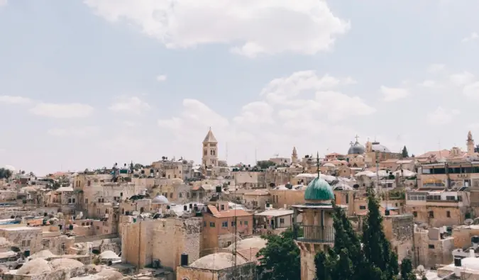 De skyline van de historische stad Jeruzalem in Israël