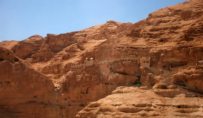 Het oude klooster dichtbij Jericho, Israël