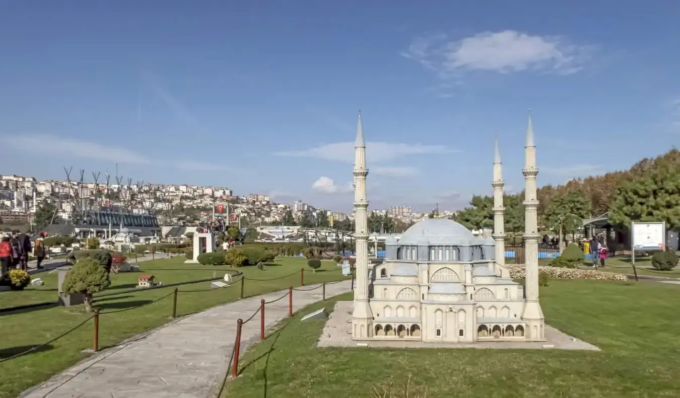 Een model van de Hagia Sophia in het Miniaturk-miniatuurpark in Istanboel, Turkije