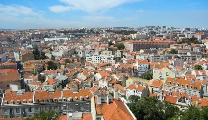 vidstrakt utsikt over Lisboa, portugal