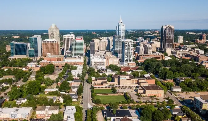 Panoramę Raleigh w Północnej Karolinie