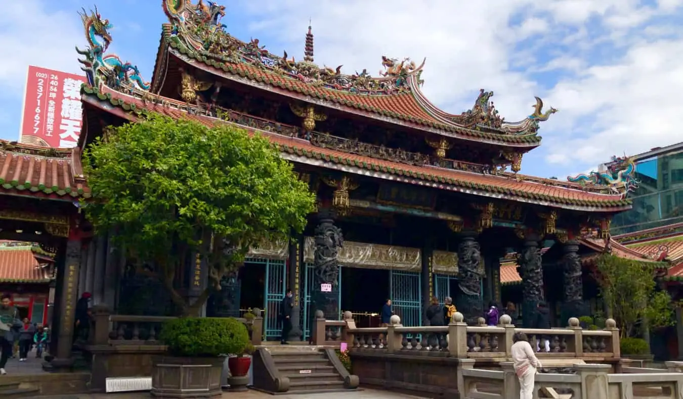 台湾台北错综复杂的龙山寺