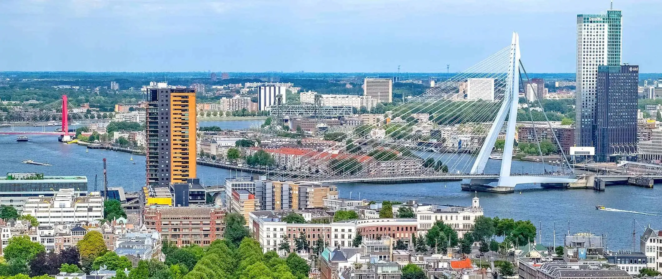 En flygfoto över Rotterdam, Nederländerna