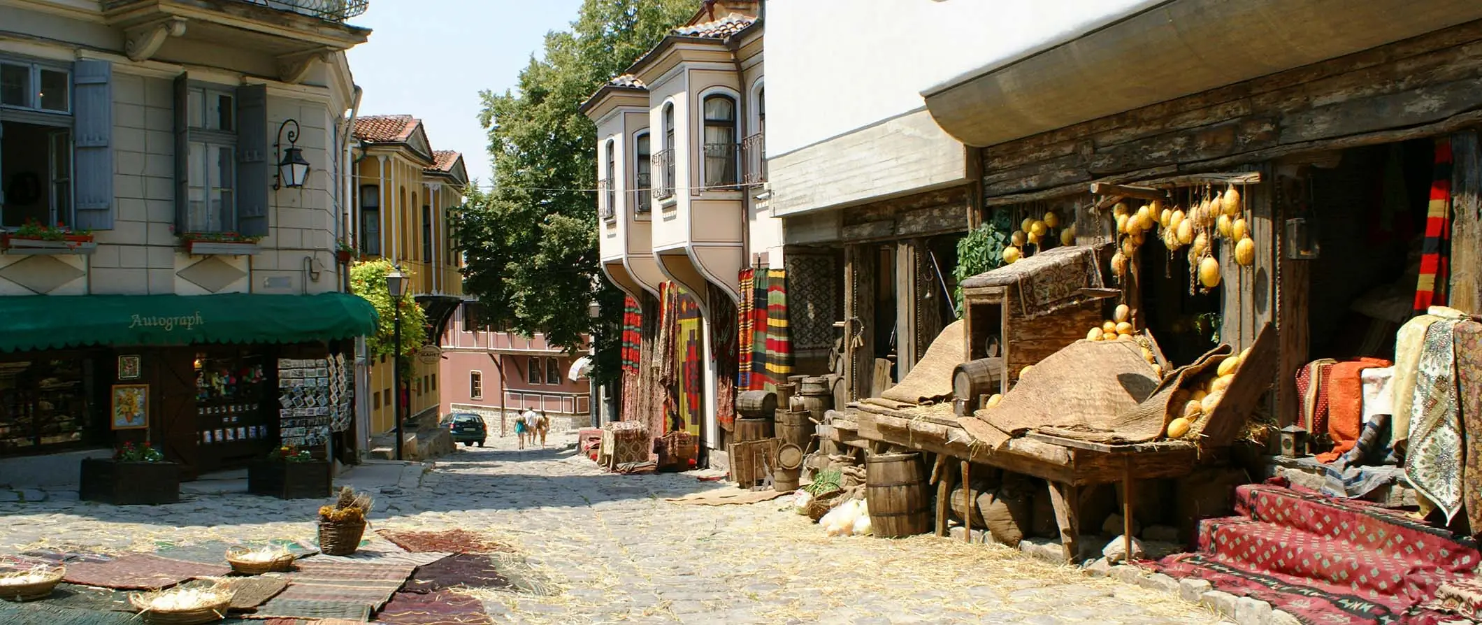 Els encantadors carrers estrets de Plovdiv, Bulgària