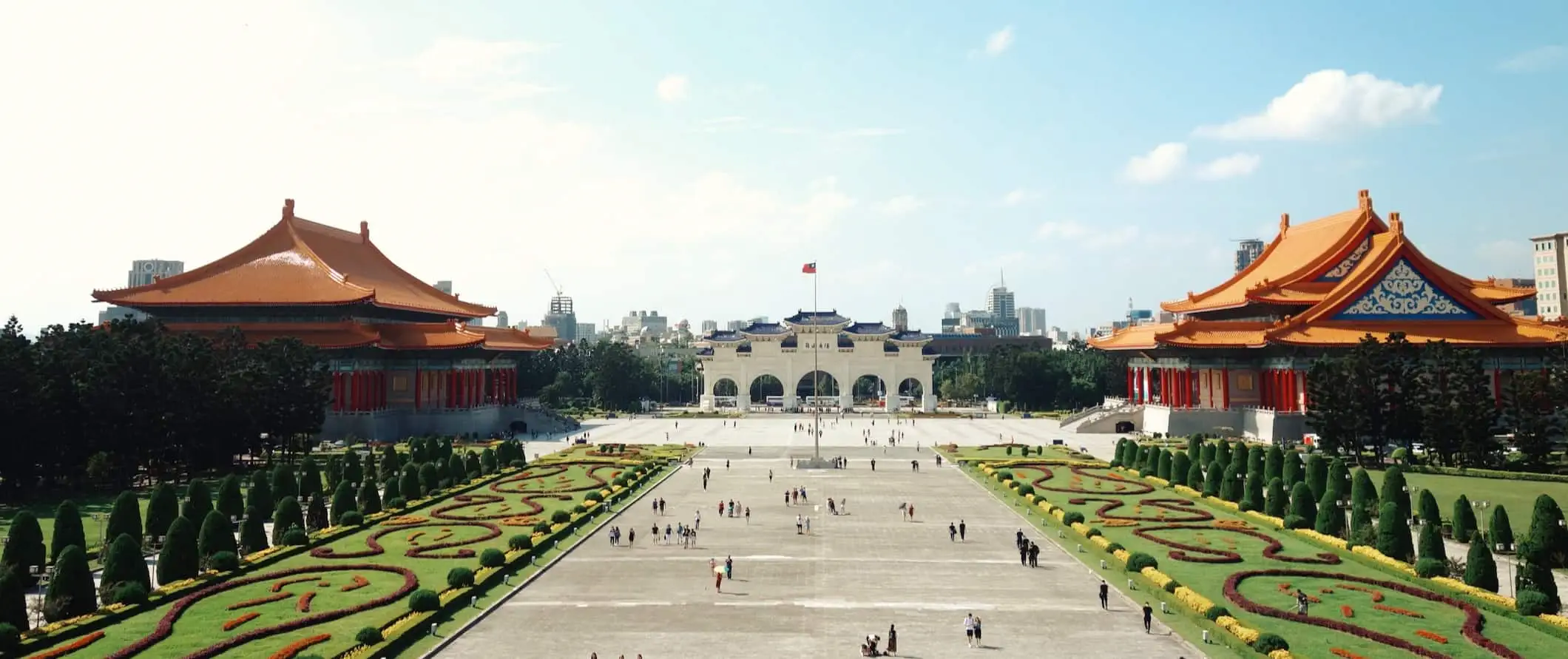 Den berømte og massive Chiang Kai-shek Memorial Hall i Taiwan