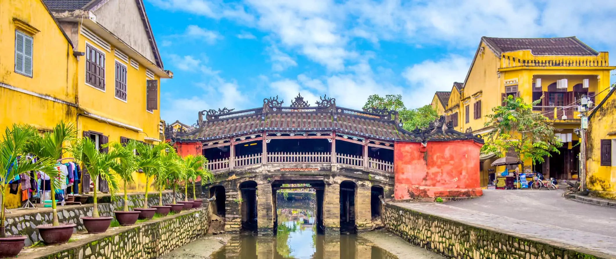 Die berühmte historische japanische Brücke im schönen Hoi An, Vietnam