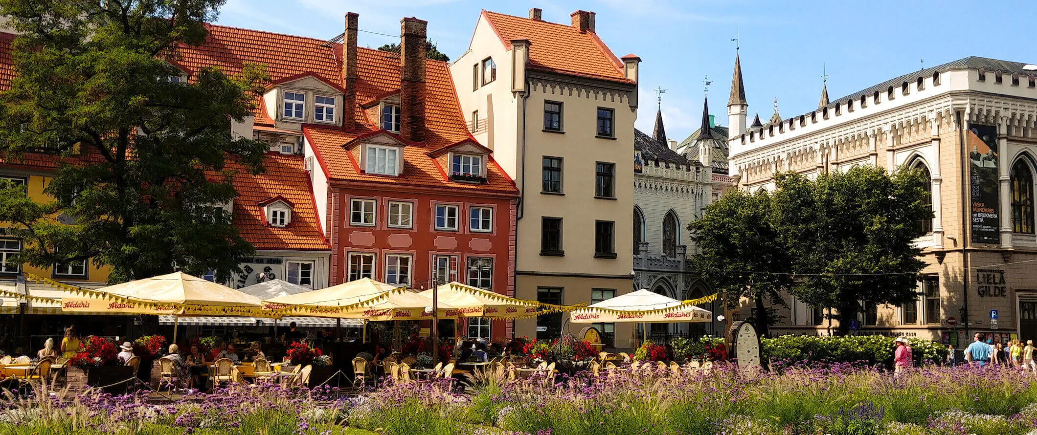 En luftfoto af Riga, Letlands hovedstad